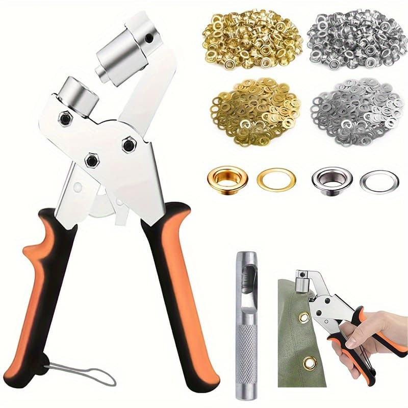 TEMU 200 10mm Rings Perforation Set | Complete Kit For Waterproof Cloth, Synthetic Faux Leather & | Sewing & Handmade Essentials | Material: Aluminum Alloy