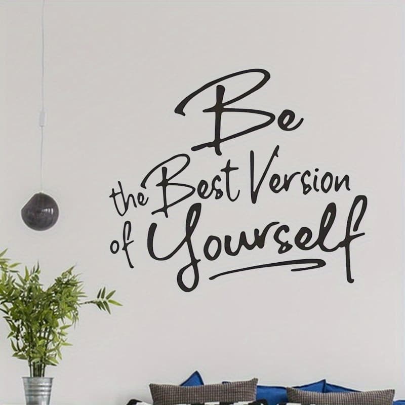TEMU English Slogan Wall Sticker Warm Room Bedroom Studio Background Wall Decoration Wall Sticker, , Inspirational Words, Pvc Self-adhesive Wall Sticker
