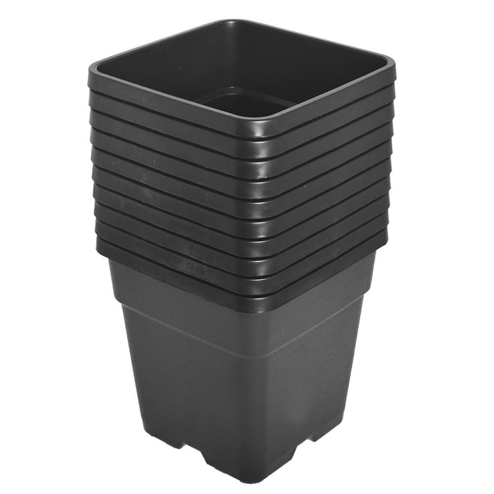 TEMU Plant Pots Flower Pot 10-pack 2 Gallon Planter Nursery Pot Garden Seedling Planters Containers Plastic Injection Molded Pots With Drainage Holes For Outdoor Indoor Plants Vegetables, Black