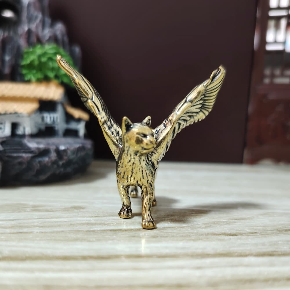 TEMU Brass Wing Desktop Decoration, Animal Craft Collectible Gift
