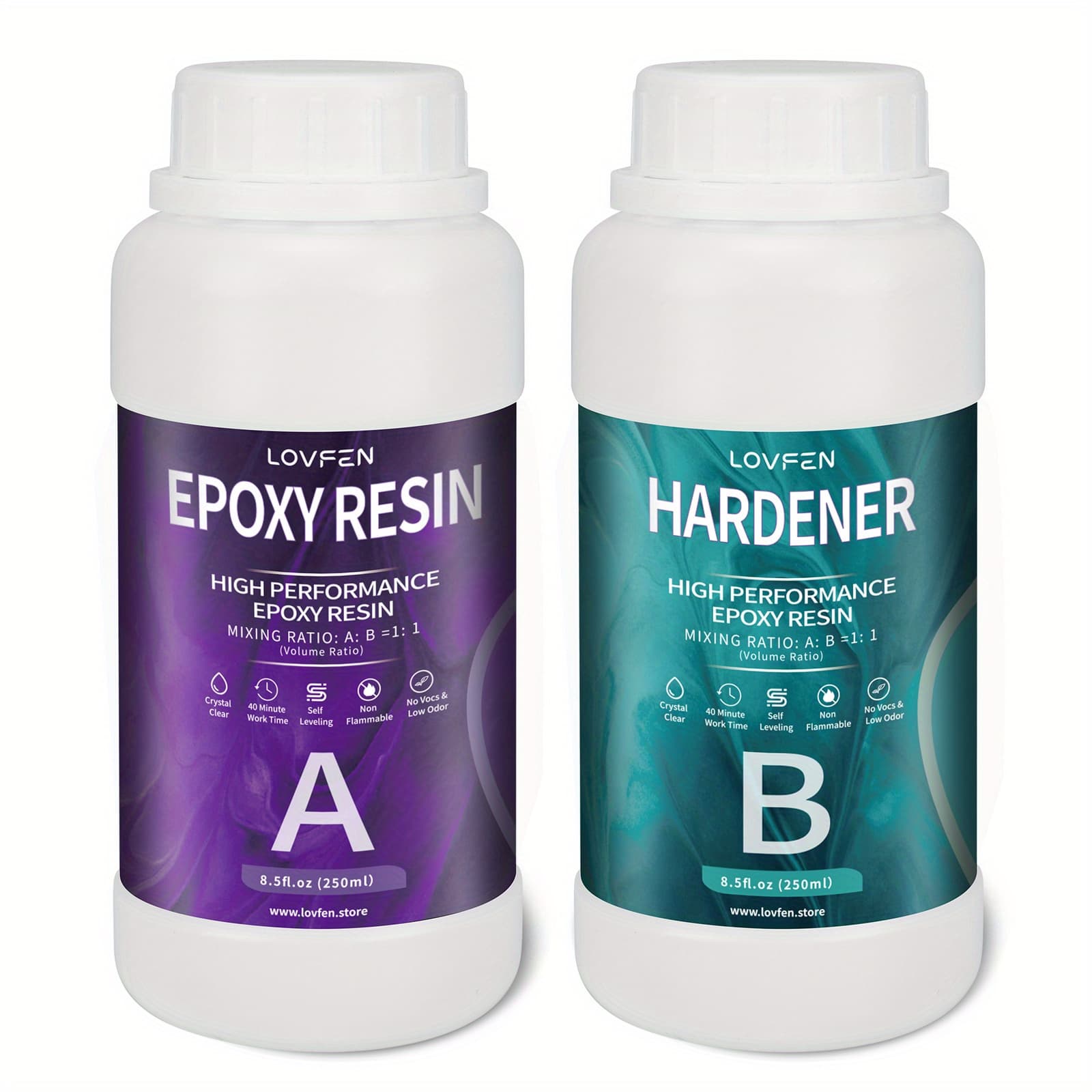 TEMU Lovfen1 Gallon Epoxy Resin Kit 1:1 Epoxy Resin For Table Top- , Durable, High-gloss Finish For Casting, Resin Art, Jewelry Making, Tabletop, Bar Top, Live Edge Tables