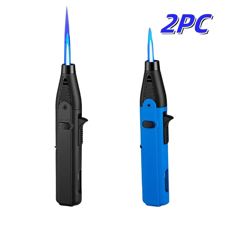 TEMU (without Built-in Butane Gas)1/ 2pcs 1300° Blue Flame , Outdoor Windproof Butane Gas Lighter, With Safety Lock, Portable Gas Lighter, Gift Box Packaging, Suitable For Candles, Bbq, Stove Wall,