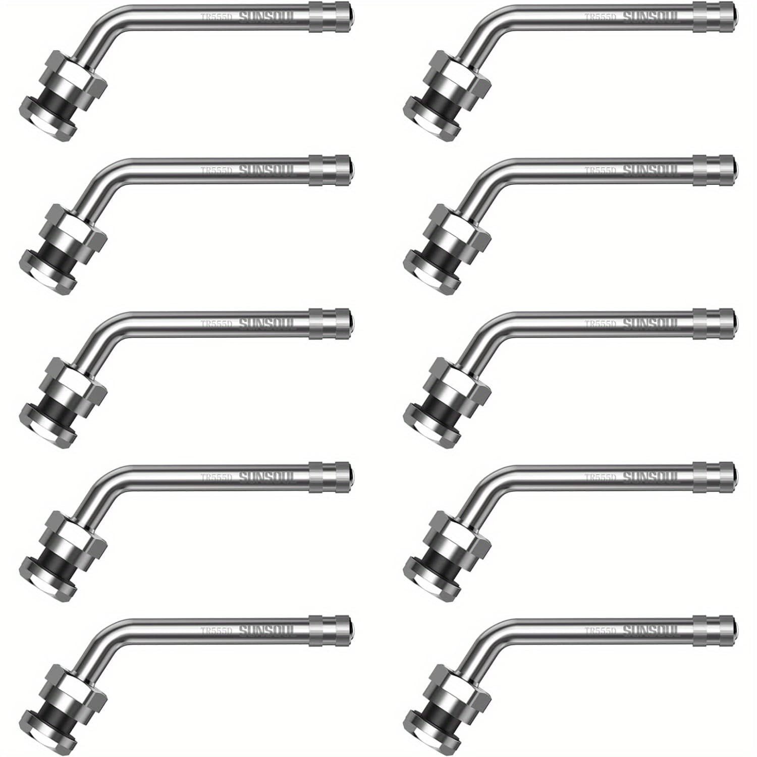 TEMU Set Of 10 Truck Tire Valve Stems With -degree Bend, Suitable For Brass Wheels Measuring 22.5 Inches And 24.5 Inches That .7mm Valve
