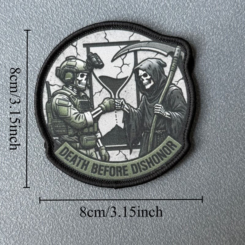 TEMU Death Before Tactical And Reaper Patch Printed Badge Backpack Clothing Decorative Sticker Armband