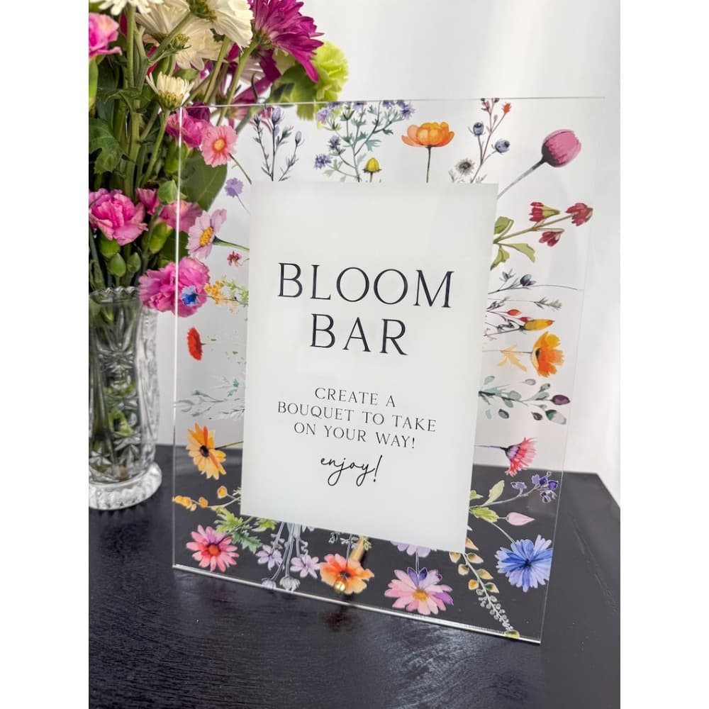 TEMU [2d Flat] [2d Flat] 1pc Acrylic Sign, Flower Bar Sign, Shower Sign, Bridal Shower Favors Sign, Sign,