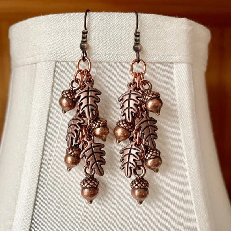 TEMU 2pcs Vintage Fashion Style Multi-layered Leaf Ladies Earrings | Suitable For Daily Gifting, Party, And Dating Occasions, Alloy Material