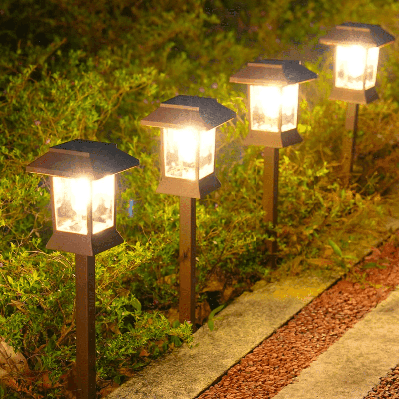 TEMU 12pk Solar Lights Outdoor Ip44, Dusk To Dawn Solar Pathway Lights Upgraded, Up To 12hrs, Auto On/ Off, Solar Powered Garden Lights With Hook For Yard, Driveway, Walkway