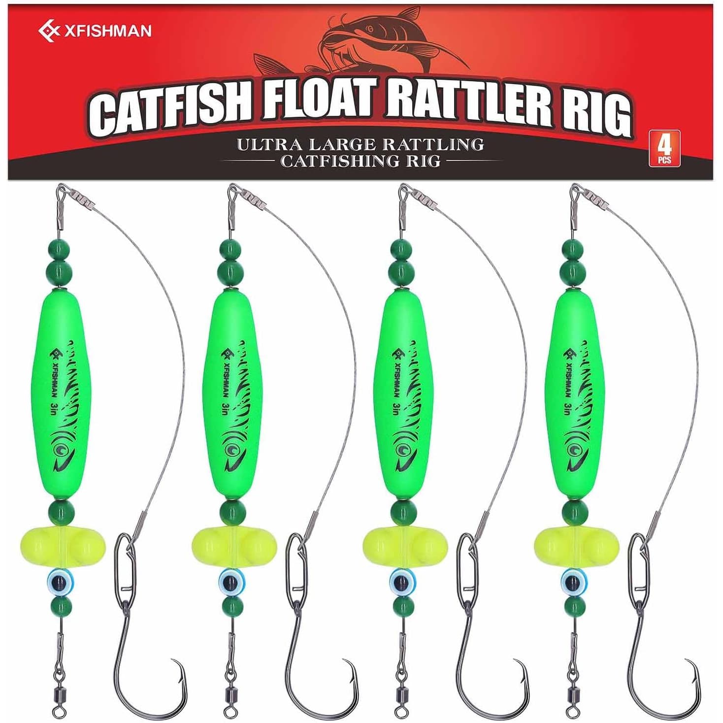 TEMU Shore Catfishing Equipment- Catfish Fishing Rig- With Float- Fishing Tackle Set(green- ): Sports& Outdoors