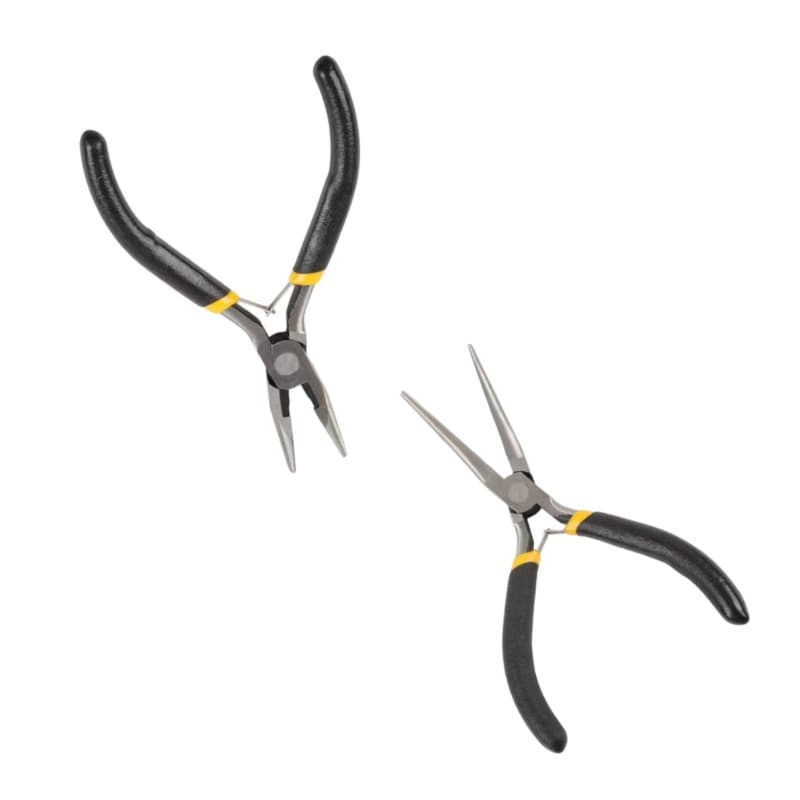 TEMU Mini Needle-nose Pliers Set, Needle-nose Pliers + Long Needle-nose Pliers, For Jewelry Diy, Craft Tool Kit, Durable Construction, Long-