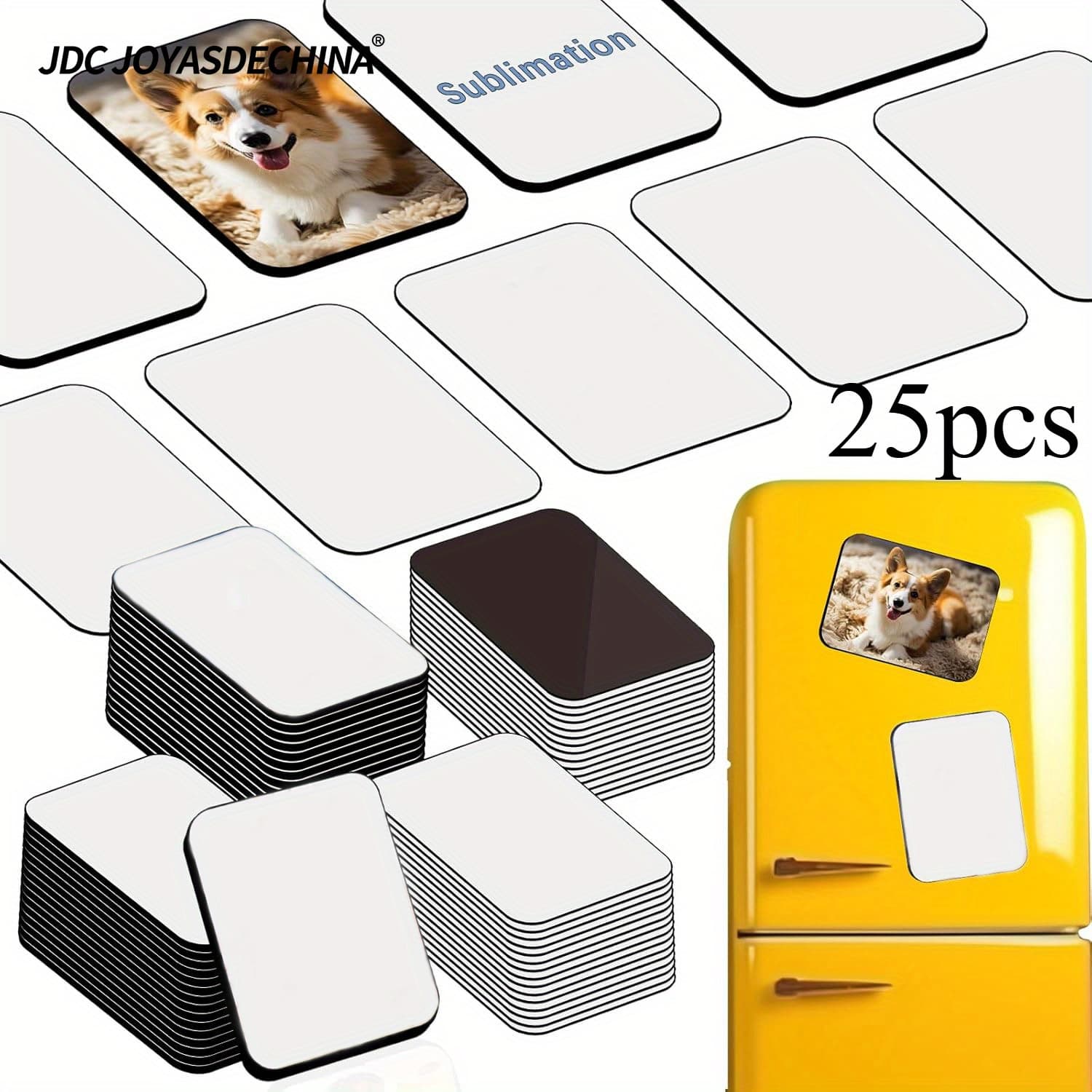 TEMU 25pcs Sublimation Refrigerator Decoration Soft Rectangular Blank Board Suitable For Home Decoration Diy Anniversary Photos