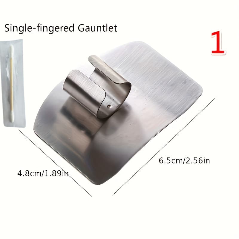 TEMU [stainless Steel Finger Guard] 1pc Stainless Steel Finger 1pc Cleaning Rod| Reusable Kitchen Safety Cutter, Metal Protective Tool, Uncharged, Kitchen Accessories& Gadgets