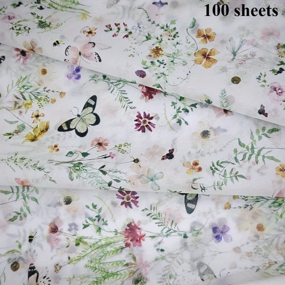 TEMU 30pcs/100pcs, Colorful Garden Theme Napkins, 20x14 Inches, Thin Paper Paper, Suitable For Gift Wrapping, Clothing Moisture Protection, Wine Packaging, Gift Box Filling, Fragile Goods Protection