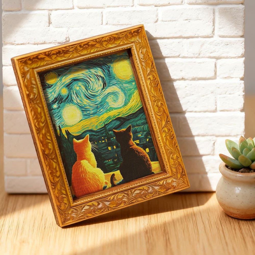 TEMU 1pc Van Starry Night Fridge Magnets Compatible For Fridge/refrigerator - Vintage With Van 's Starry Night Painting - Wood Decorative Kitchen Magnets, Creative Housewarming Gift For Dutch Lovers