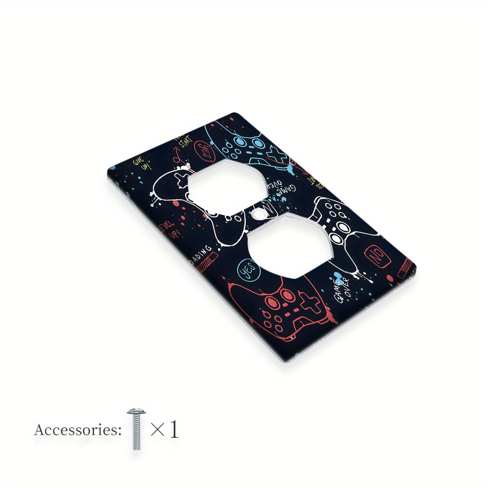 TEMU 1pc 1gang/2gang Gaming Light Switch Cover Plate Decorative Wall Plate Electrical For Rustic Bathroom Bedroom Decoration