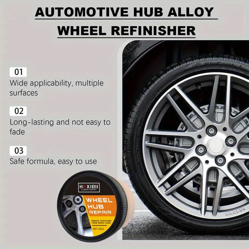 TEMU 200g Wheel Scratch Repair Wax, Car Wheel Polishing And Restoration Paste For Car Tires And , Long-lasting Gloss, Professional Cleaner