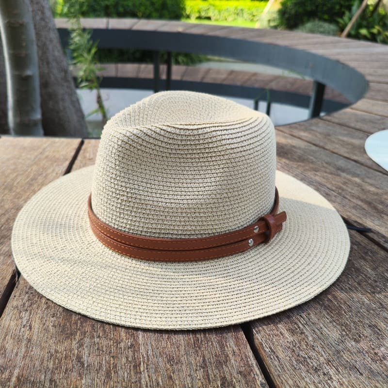 TEMU Straw Hat Panama Hat Summer Cowboy Hat Wide-brimmed Sun Hat Outdoor Breathable Hat