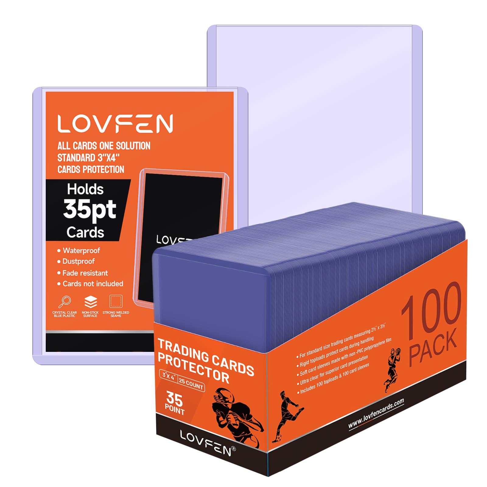 TEMU Lovfen 100/200/500/1000/2000ct Top Lovfen 3 "x 4", Baseball Card Protective Case Hard Plastic, Used With Trading Card Sports Card Holder, Suitable For Collection, Football, Basketball, And Tgg