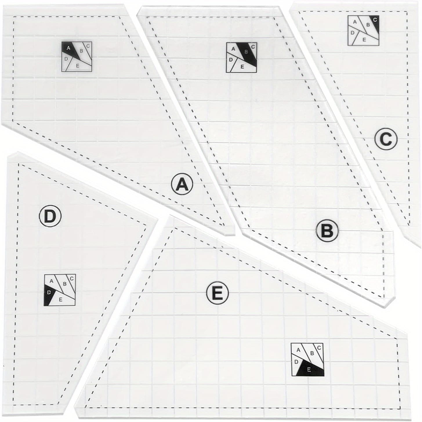 TEMU Quilting Rulers And Templates, Creative Quilting Cutting Template Quilt Templates Acrylic For Cutting Patterns, Quilt Ruler Set Quilting Supplies For Sewing Machine Cutting Mats, Arts And Crafts
