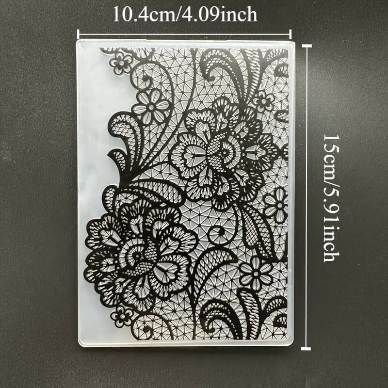TEMU 1pc Reusable Floral Stencil - Romantic Rose & Lace Design For Card Making, Scrapbooking, Wedding Invitations - Embossing Template (plastic Craft Tool)