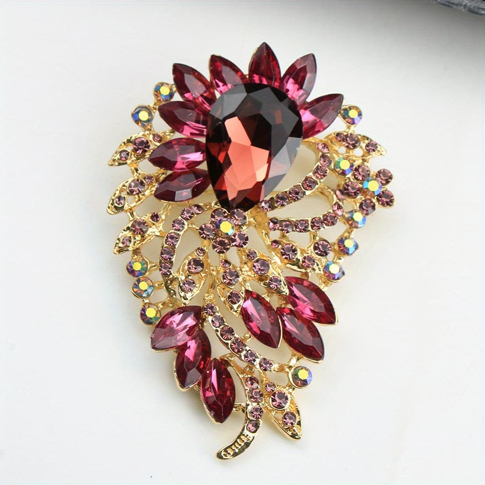 TEMU Luxury Large Colorful Brooch High-grade Clothing Accessories Pin Corsage For Women Creative Flower Brooches