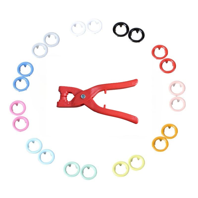 TEMU 200pcs Vibrant Durable Metal Snap Fastener Kit With Pliers, Manual Press Tool, Stainless Steel, For Diy Crafts, Clothing, Hats, Bags, Sewing, Beginners And Professionals