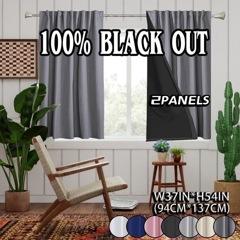 TEMU 2pcs Pack 100% Blackout Curtains, Rod Hanging Style, Sun Protection Privacy Protection Insulation Noise Reduction, Suitable For Bedroom Living Room Dining Room And Other Living Decorations