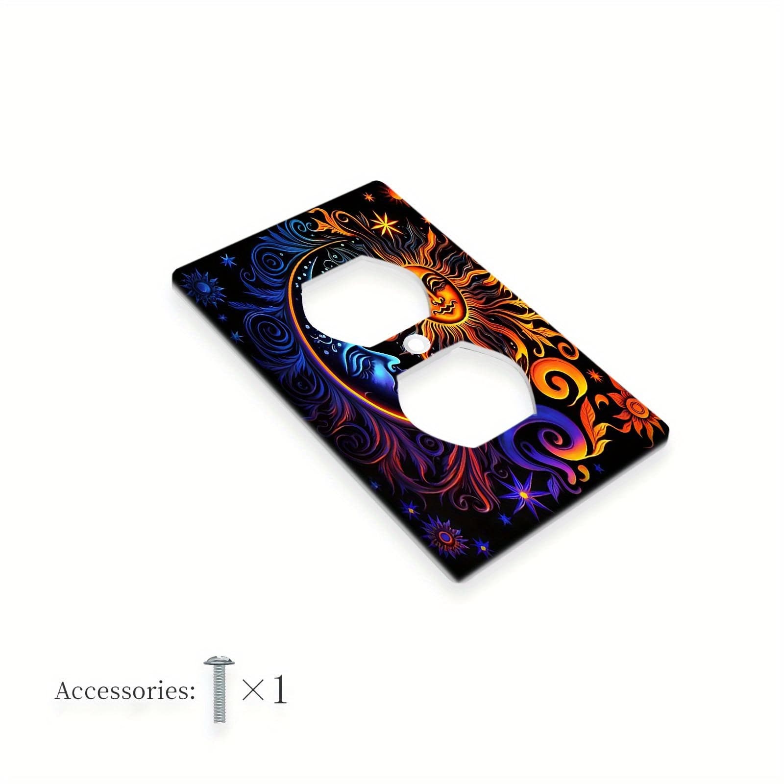TEMU 1pc 1gang/2gang Moon And Sun Light Switch Wall Plate Cover Decorative Plastic Wall Plate Switch Plates And Outlet Cover For Electrical Kitchen Home Office Decoration