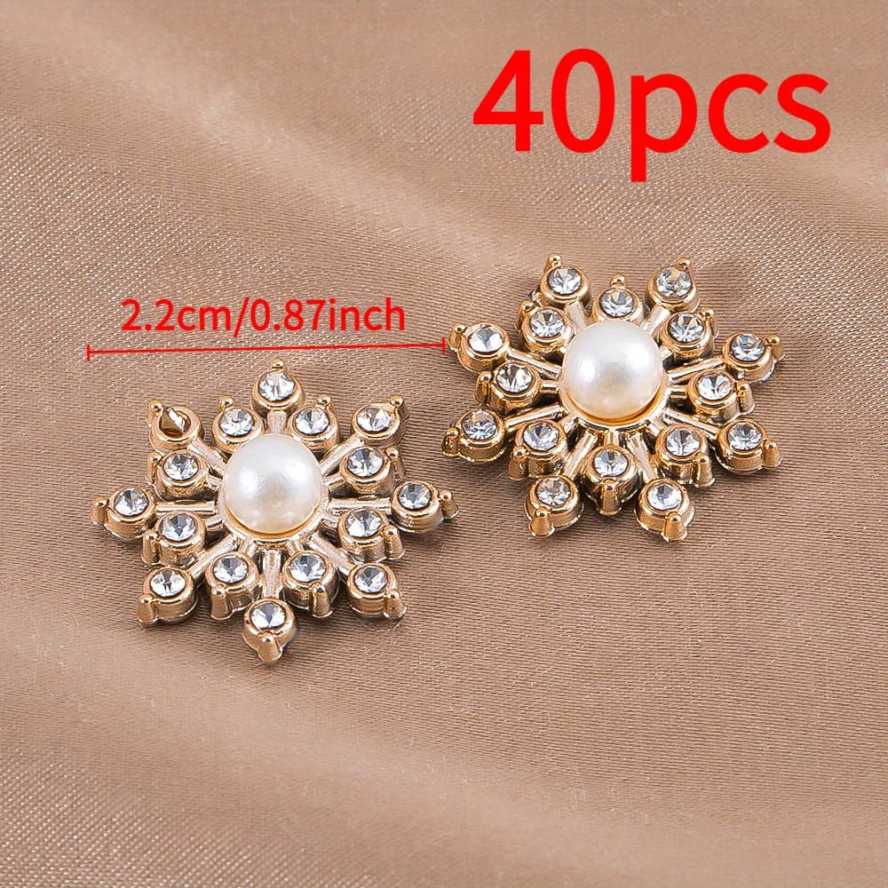TEMU 40pcs Fashion Retro Style Gorgeous Encrusted Flower Plate Patch Beads For Brooch Hair Additions Clothing Crafts Decorative Beads Additions