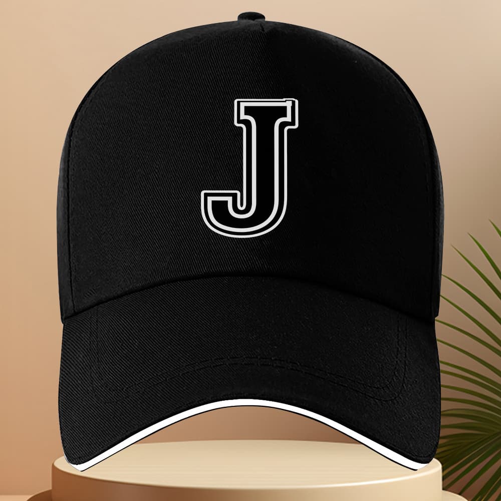 TEMU 1pc J A Visual Symbol In And White Font. Lightweight Unisex Baseball Adjustable Logo Perfect For All