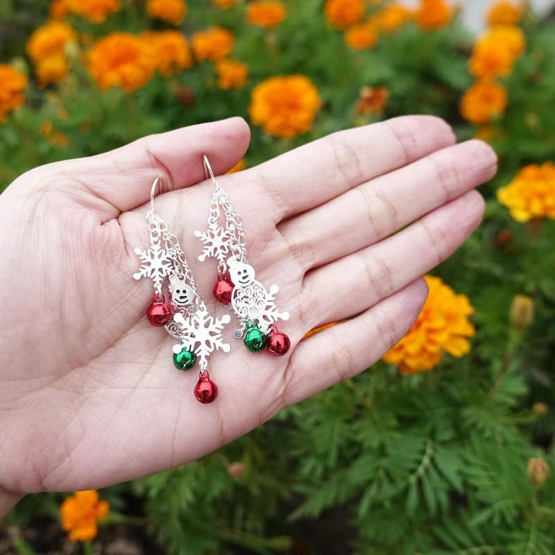 TEMU Christmas Earrings For Women Dangle Cute Snowflake Dangling Festive Holiday Party Accessory Jewelry