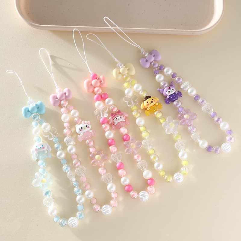 TEMU 5pcs Hello Kitty Mobile Phone Lanyard | Melody/kuromido Character Optional | Universal Keychain Clip Decoration | Fashionable And Portable Small Gift For Birthday Fashion Women's Additions