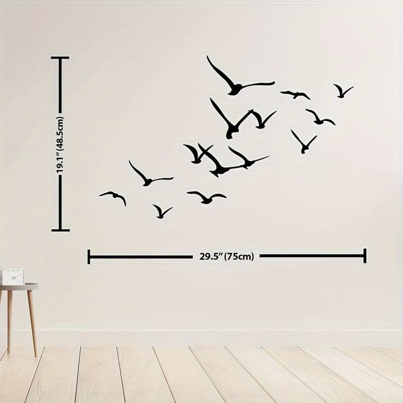 TEMU Metal Birds Wall Art - Unique Steel Flock Decor For Living Room, Beach House - Perfect Housewarming Gift, Coastal Home Decor, Birds Sign