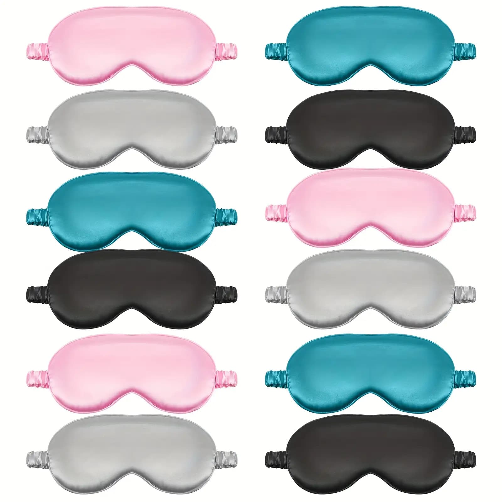 TEMU 12pcs Eye Mask Sleep Bulk Eye Mask Sleep For Women And Men Night Eye Mask With Adjustable Elastic Strap Sleep Cover Blindfold Travel Sleep