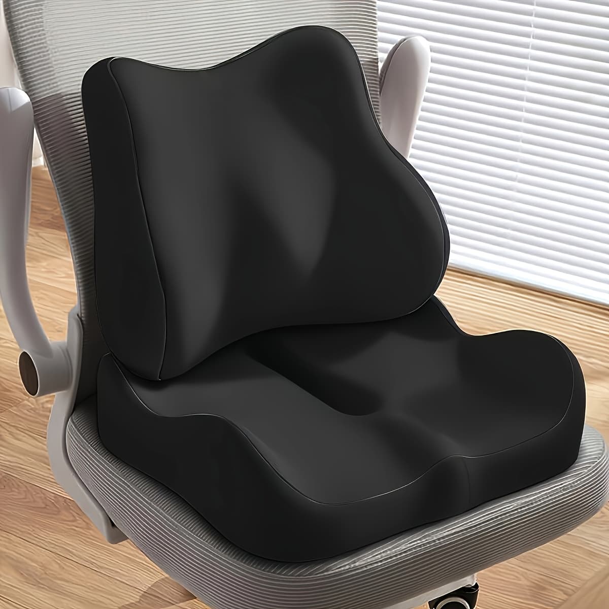 TEMU Ergonomic Memory Foam Cushions | Soft And , Contoured To Body , Suitable For Wheelchairs, Car Seats, And Office Chairs, Knit Fabric, And Colors
