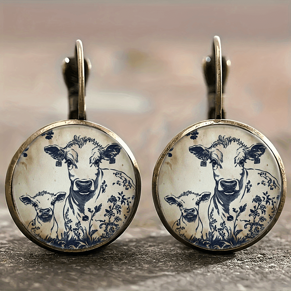 TEMU Vintage Round Earrings, Earrings, Fashion Accessories, , Delicate And Small, Light Luxury Earrings, Alloy Accessories, Round Vintage, Fashion Earrings