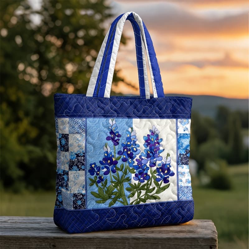 TEMU Men' & Women' Quilted Tote Bag With Flower Print - Multicolor Hanging Strap Handbag Suitable For Shopping, Commuting, Casual Use, Machine Washable Quilted, Unisex Carryall For Daily