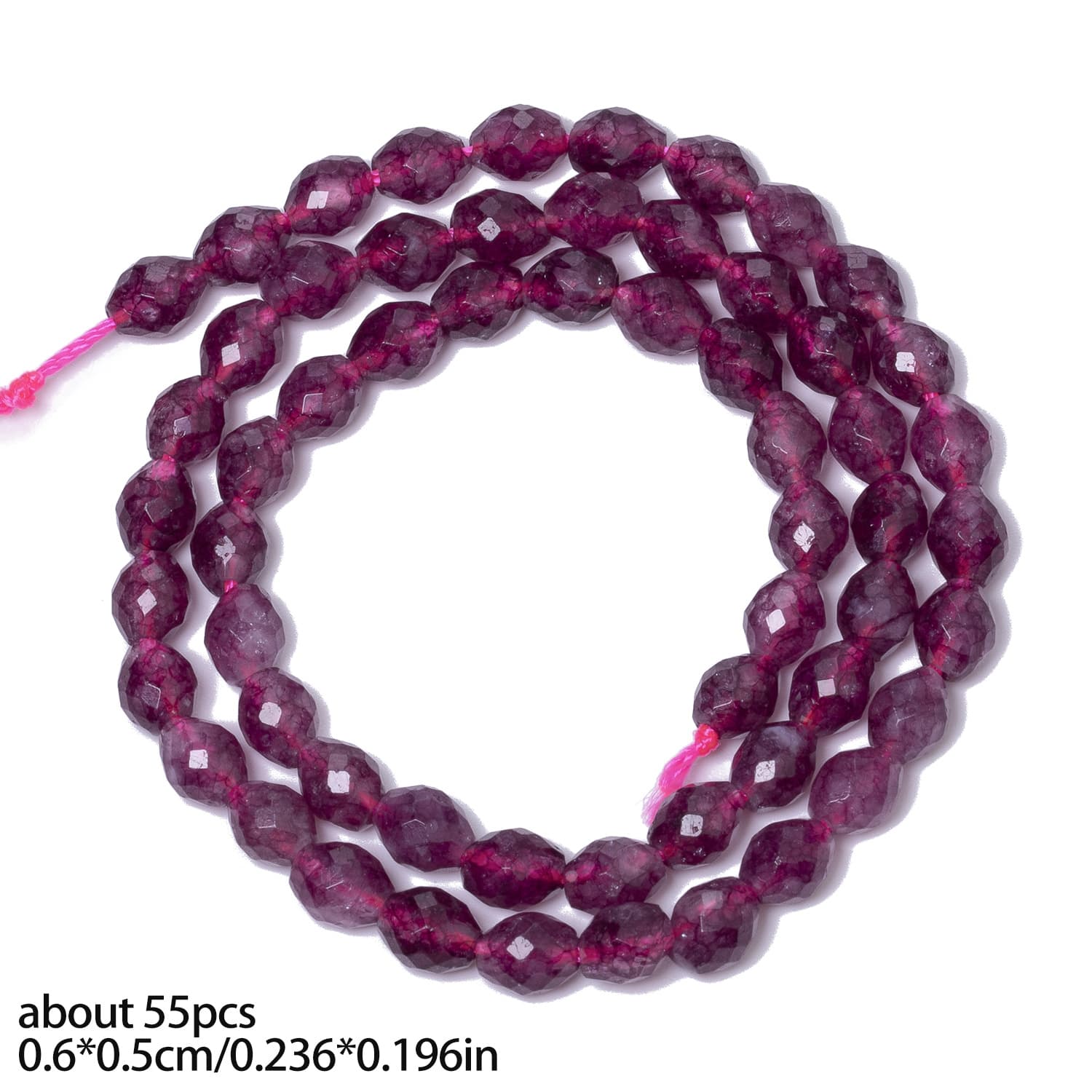 TEMU 55pcs Natural Garnet Gemstones - 5x6mm Oval Beads, Loose Spacer Beads For Jewelry Making, Beads For Diy Earrings, Necklace, Bracelet & Women's Accessories (bulk For Crafting)