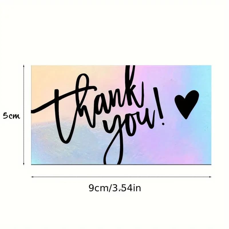 TEMU 50pcs/ Pack Laser Thank-you Card, Thank-you Card, Commercial Decoration Label Card, Gift Packaging Thank-you Card, Gift Packaging Thank-you Message Card