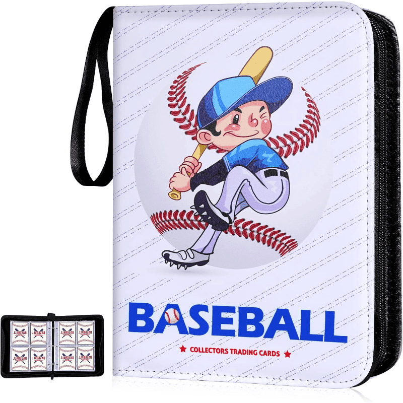 TEMU Baseball Card Binder, 4-bag Exchange Card Album Cover Protector, Collectible Sports Card Binder, Fits 480 Cards With 60 Removable Cover