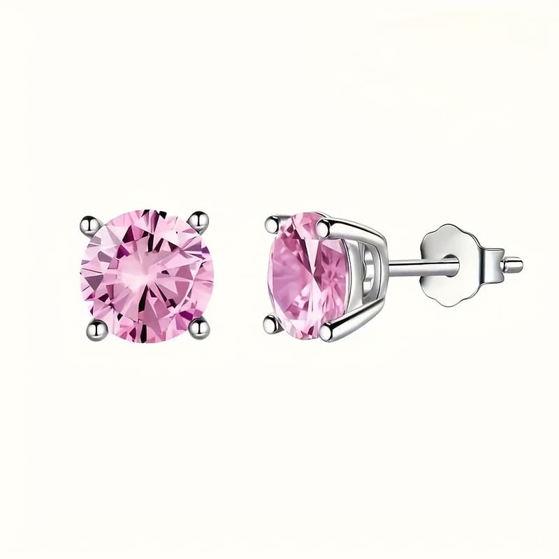 TEMU A Pair Of Pink Moissanite Earrings