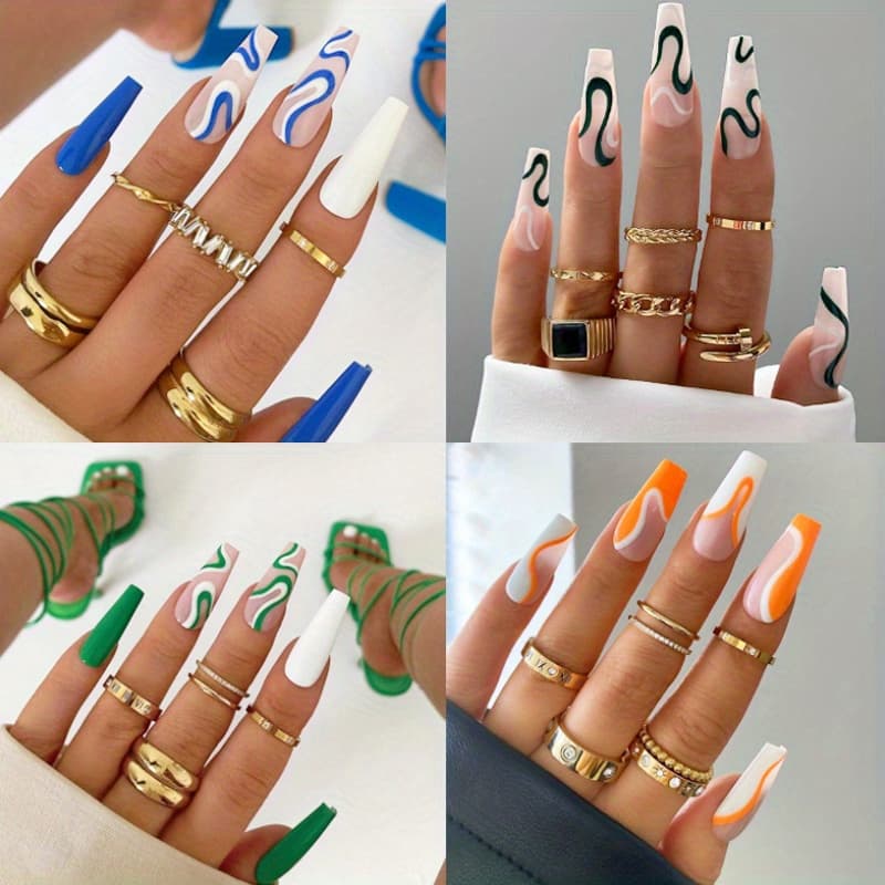 TEMU 96 (4 ) Set, Pattern, Adhesive , Set Of Fake Art, Suitable For Women