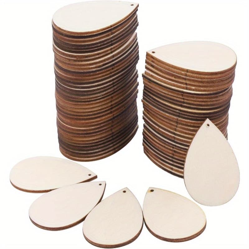 TEMU 100 Unfinished Teardrop Pendants For Christmas Tree Decor, Jewelry Making Supplies, And Projects, Measuring 1.4 X 2.2 Inches