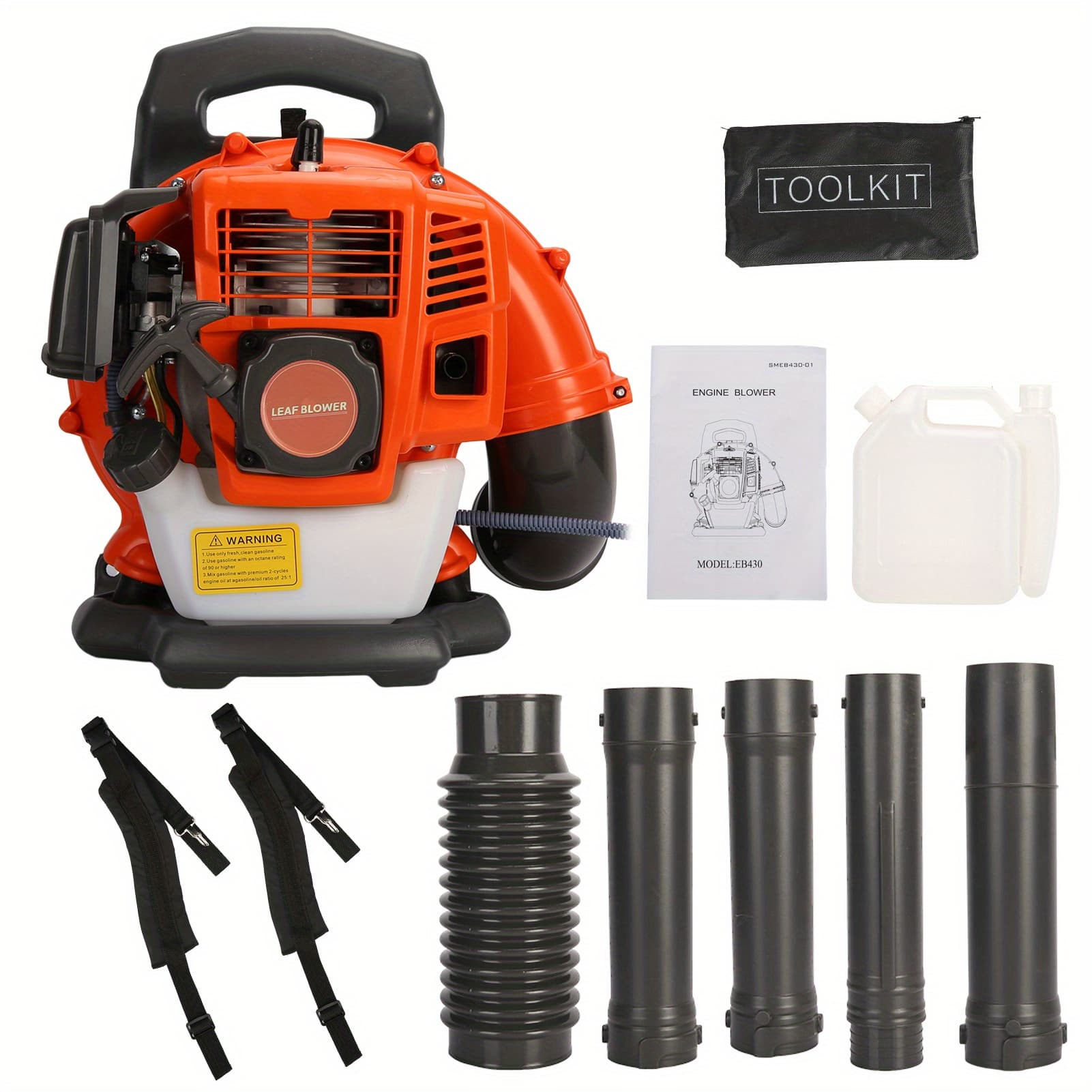 TEMU A 17.71 X 16.92 X 14.17 Inch Backpack Leaf Blower, 52 Cubic Snow Blower, Blower, Adjustable Tube Pneumatic Dust Collector, Garden Supplies