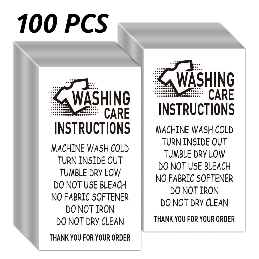 TEMU 50/100pcs Of Unbranded T-shirt Care Cards, Shirt Maintenance Cards, Small Business Packaging Care Inserts, Customer Cards, Small Online Store Packaging Inserts