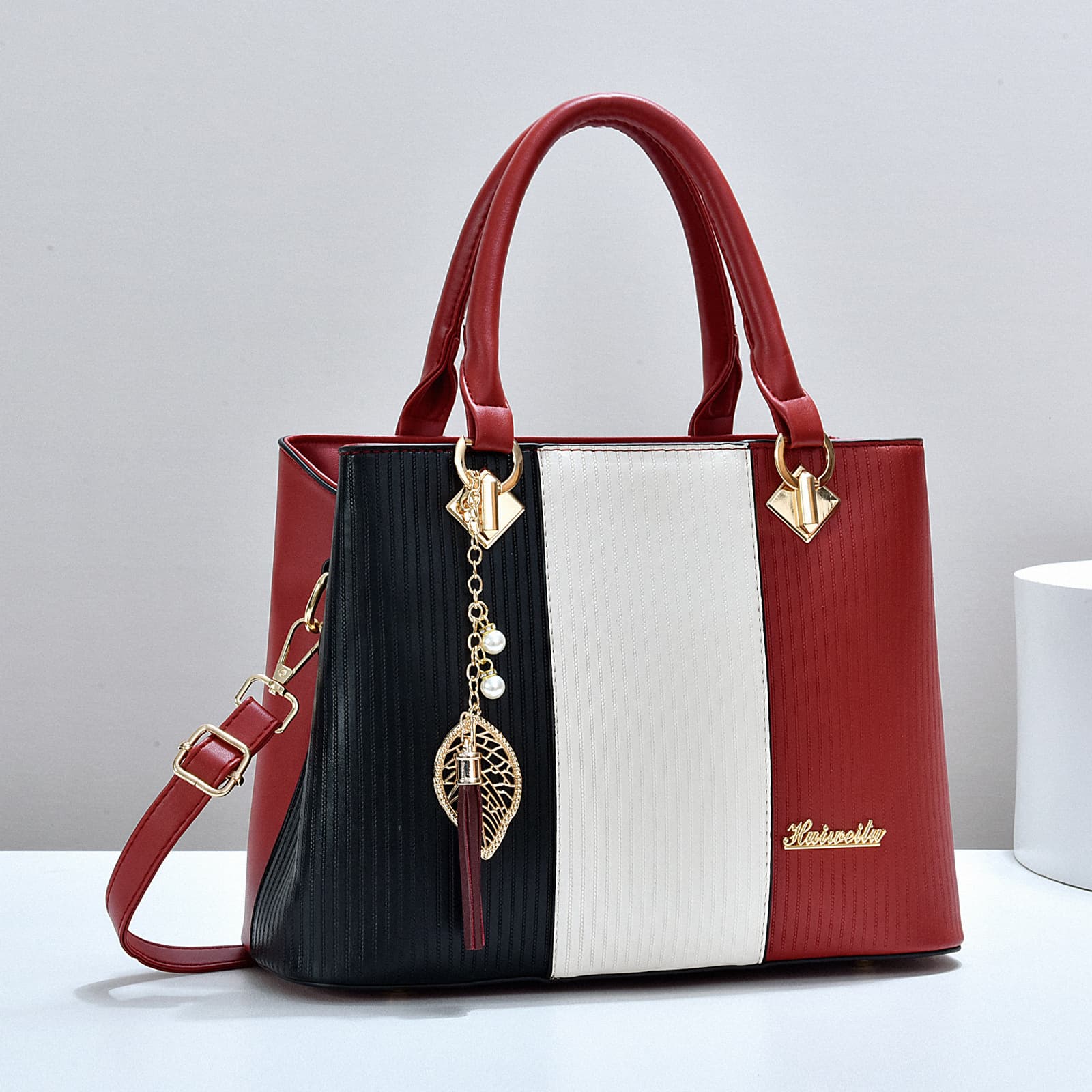 TEMU New Colorblock Large Capacity Women's Handbag, Stylish Commuter Tote And Shoulder Crossbody Bag, Bag
