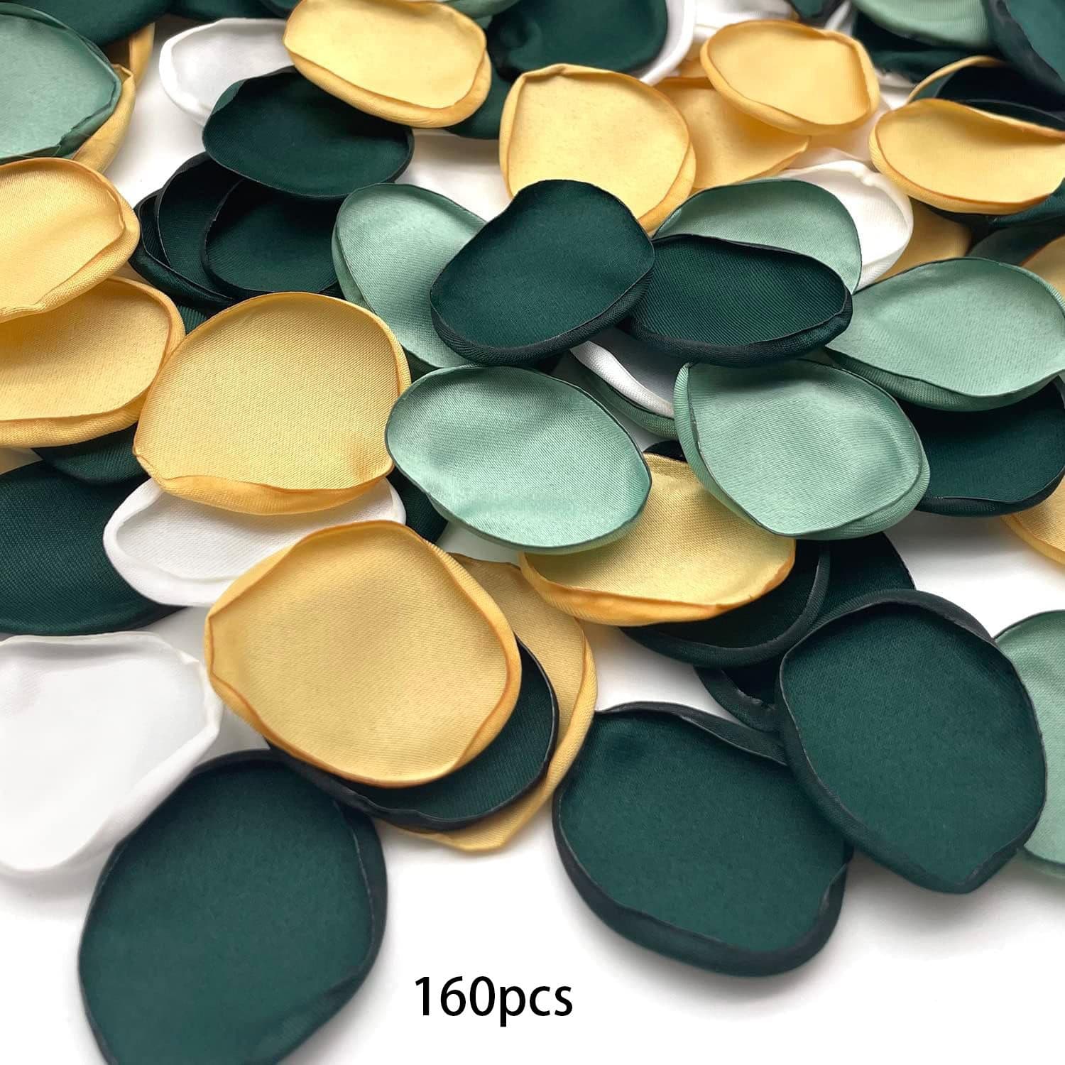 TEMU 160/ 360pcs Rose Petals For Wedding Decor Green Petals Petals For Aisle Table Centerpieces Reception, Bridal Shower Proposal Party Romantic Night