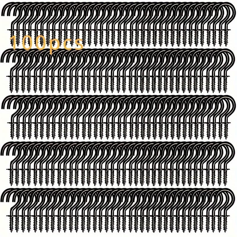 TEMU 100pcs Heavy Duty Spiral Hooks- , Plant Hangers With Storage For Kitchen, Bathroom, Bedroom, Pots, Flower Pots, Etc