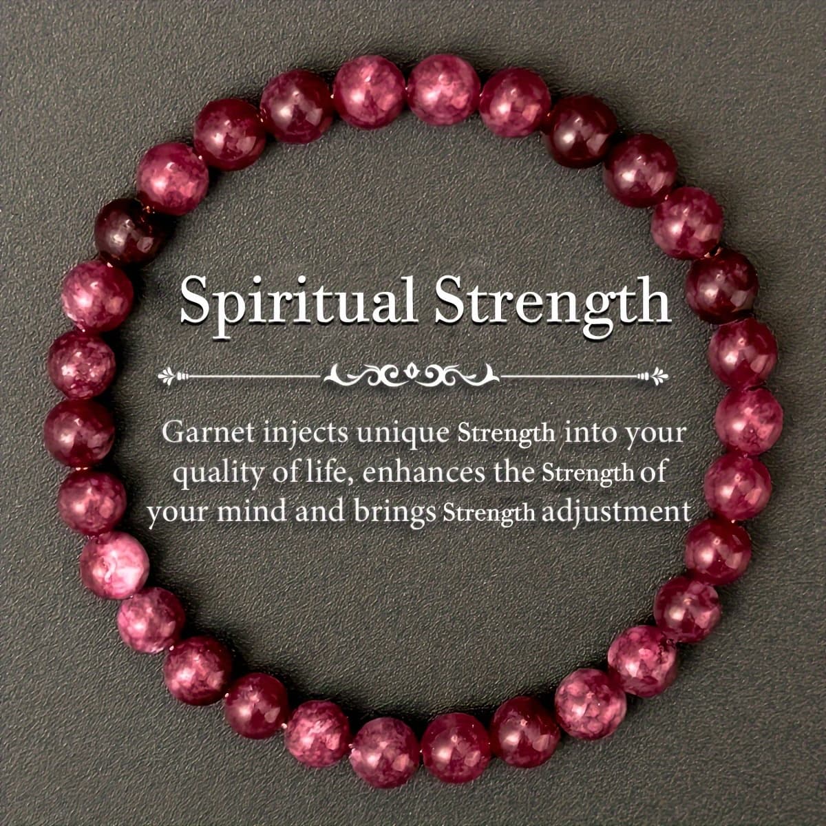 TEMU 1pc Garnet Bracelet, Featuring 6mm Garnet Beads, Serves As A Wrist Rosary That Represents Positivity, , And Renewal, Making It An Ideal Handmade Christmas Present