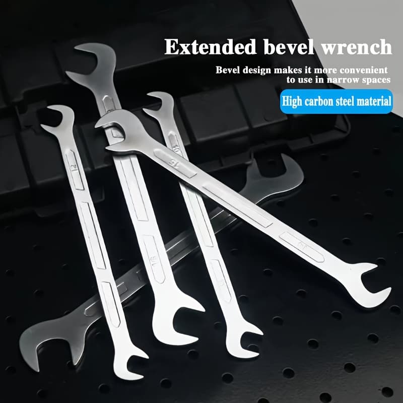 TEMU Set Of 10 Ultra-thin Open End Wrench Double-ended Universal Wrench Set For Automobile Motorcycle Machinery Repair Hand Tools 6-22mm