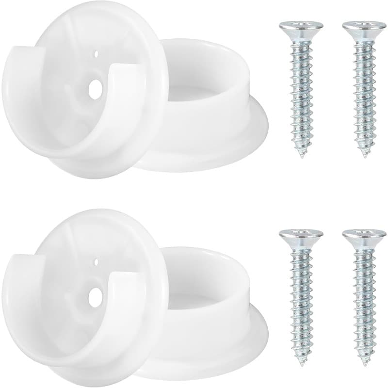 TEMU 4pcs Rod Flange Rod Holder Closet Rod Bracket Shower Rod Holder Wardrobe Tube Support Bathroom Plastic Tension Rod Pole Socket